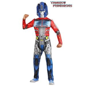 Transformers Optimus Prime Costume Kids Medium Red Blue Mask Jumpsuit Autobot